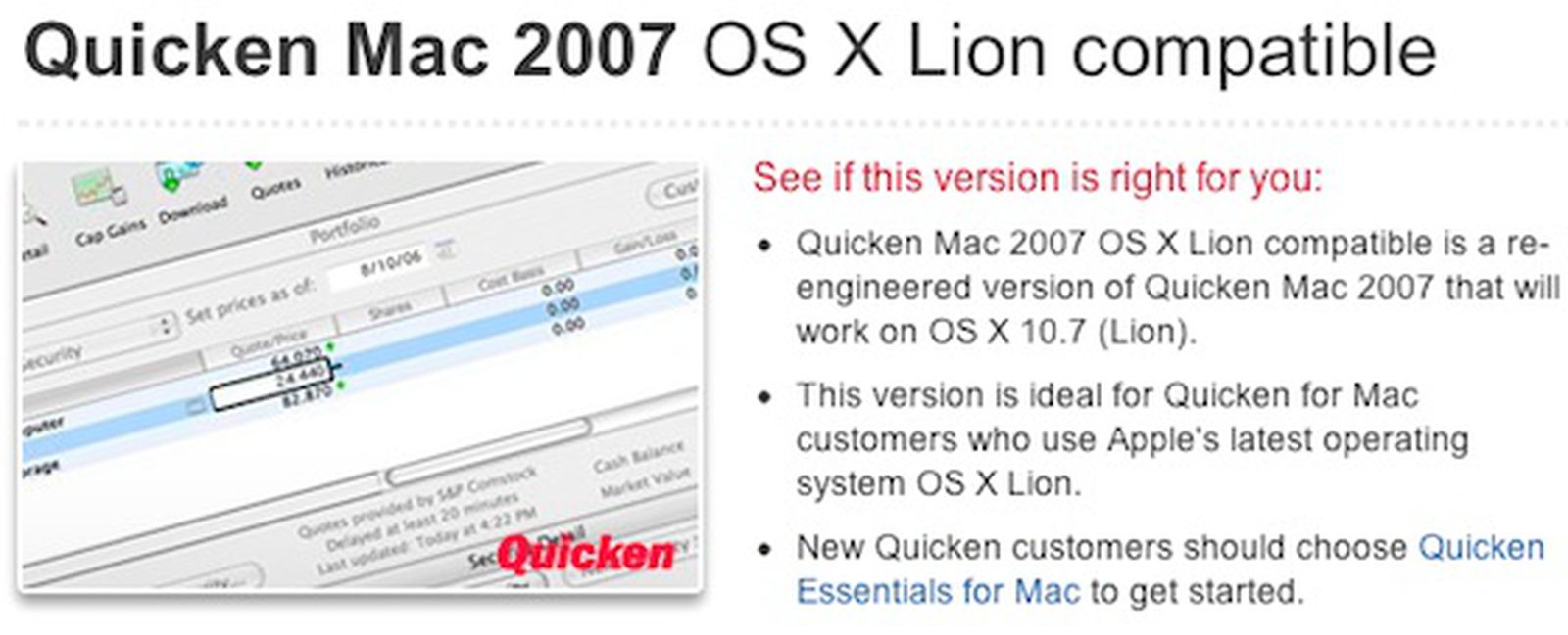 Quicken Mac 2007 Os X Lion Download